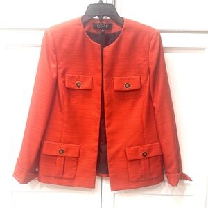 Kasper Women's Bright Orange Blazer Jacket Size 10 Quality
